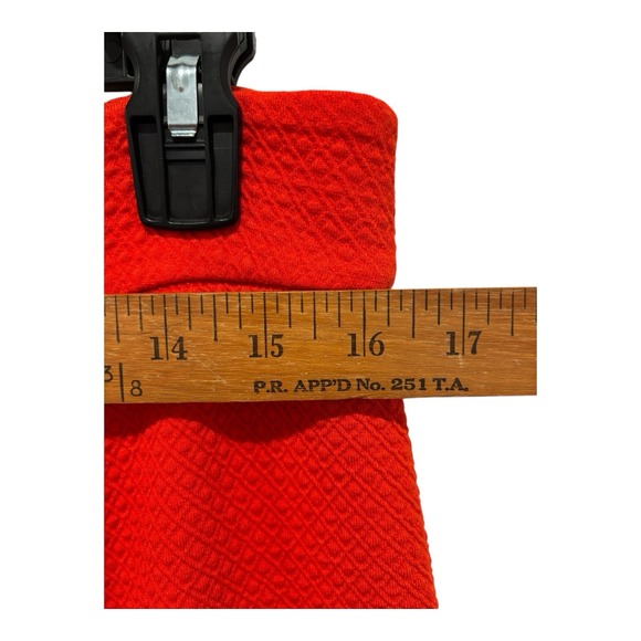 Ann Taylor Outfit Womens 12 Orange Textured Top &‎ Skirt Set Midi Length Split - Picture 8 of 15